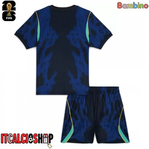 Brasile Seconda Maglia Bambino Mondiali 2026 Manica Corta (+ Pantaloni corti)